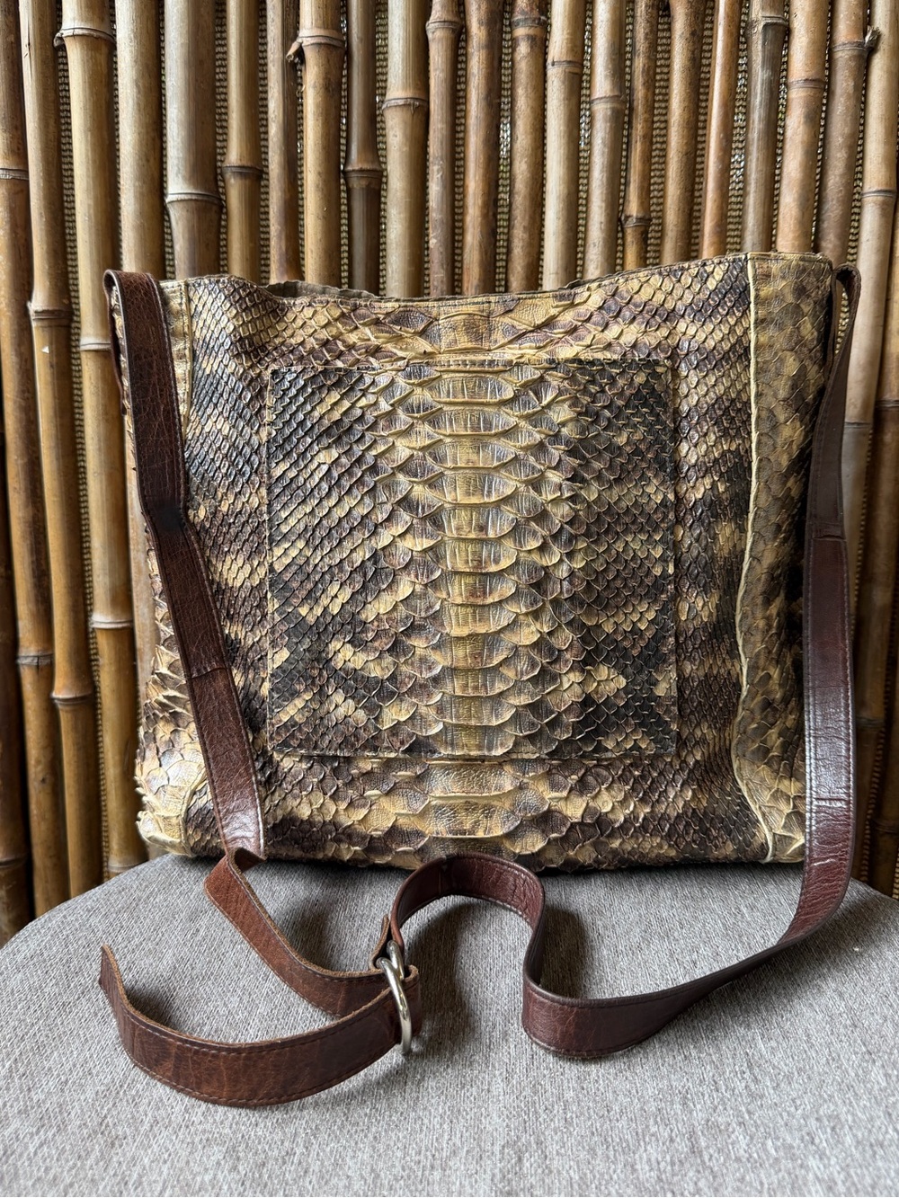 B MAY vintage genuine python crossbody bag